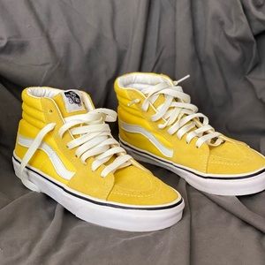 Vans; size 7.8; yellow; high top; used